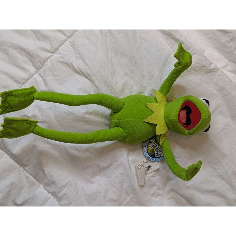 Vintage Nanco Kermit The Frog Plush 14" Jim Henson Muppets Poseable Doll W/Tags